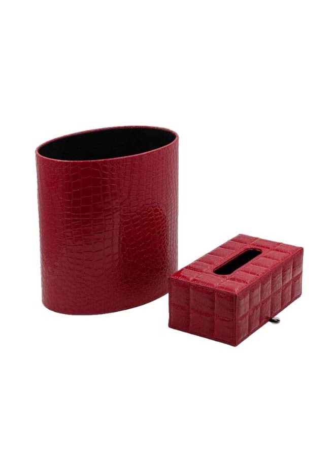 Dania Kitchen Basket And Wipes Box Red 28x15x10cm  - Image 1
