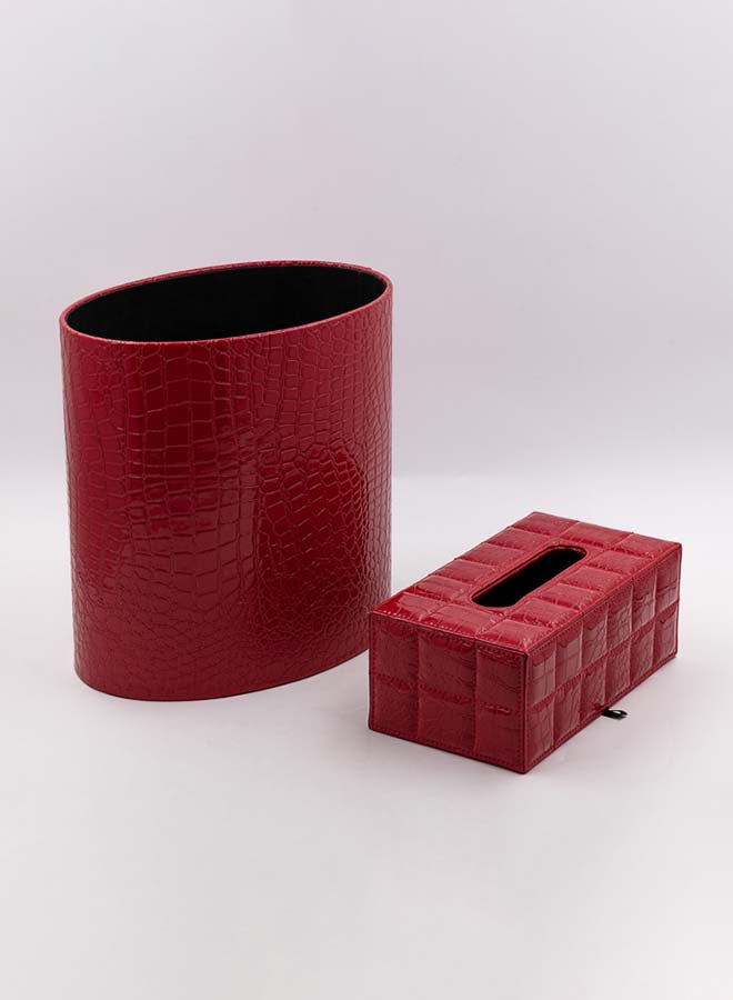 Dania Kitchen Basket And Wipes Box Red 28x15x10cm  - Image 2