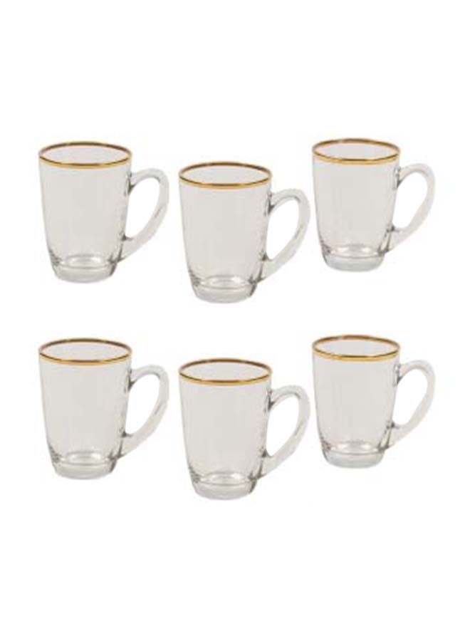 لومينارك طقم أكواب شاي من 6 قطع شفاف/ ذهبي 100ملليلتر - Image 1