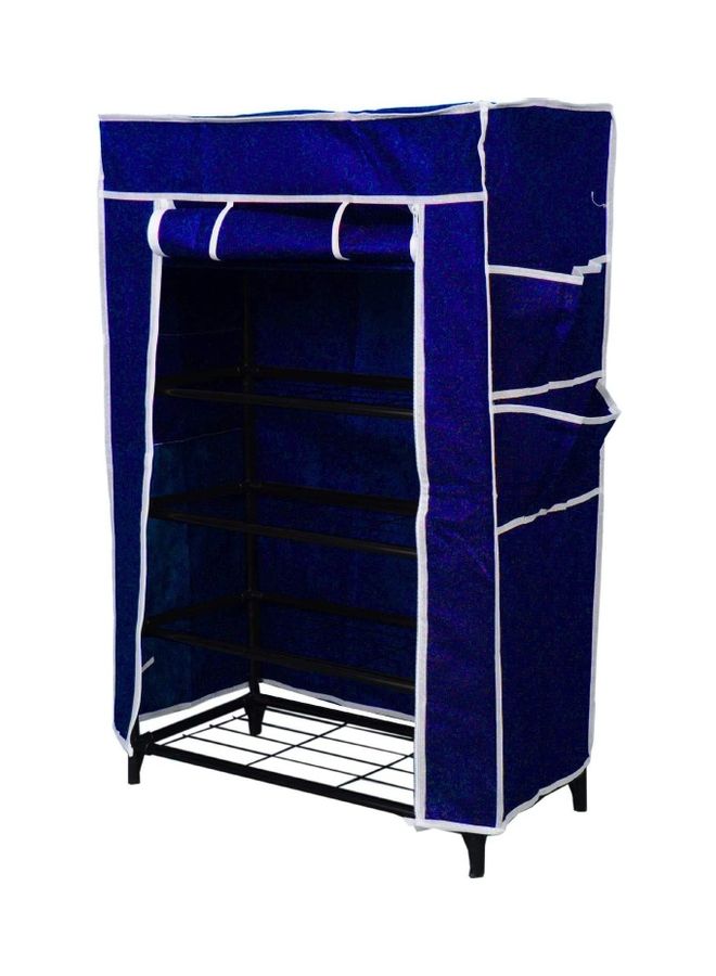 هوم برو 5 Layer Shoe Rack With Mesh And Cover Blue/Black 