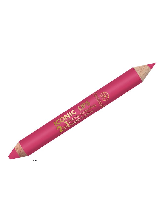 ديرماكول أحمر الشفاه آيكونيك 2 في 1 وردي - Image 1