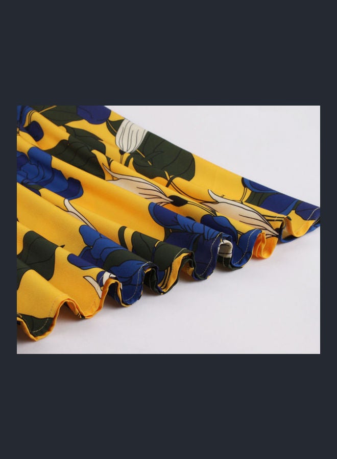 OUTAD Printed Contrast Elegant Dress Multicolour - Image 5