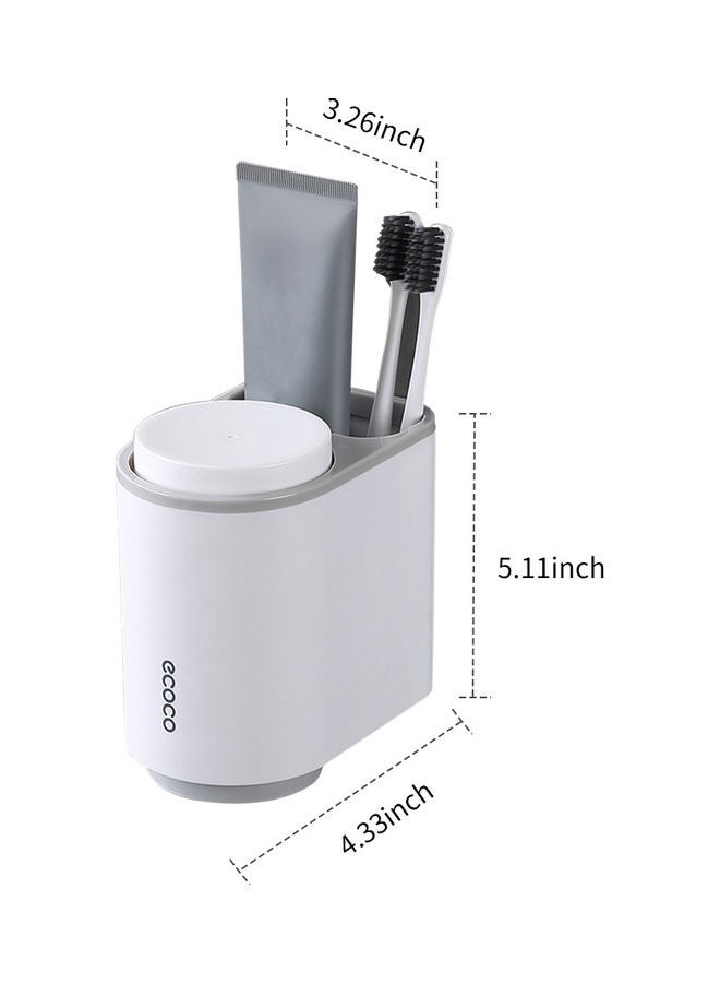 ecoco Magnetic Toothbrush Holder Grey/White 5.11x4.33x3.26inch - Image 2