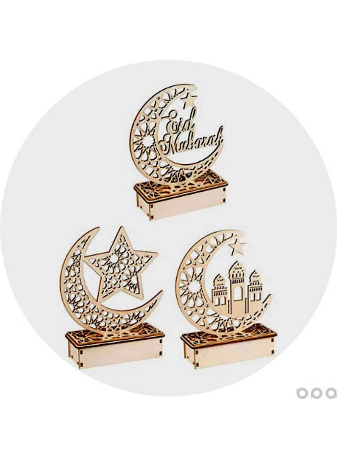 شمعة LED مزخرفة بمناسبة عيد مبارك 3 قطع - Image 3