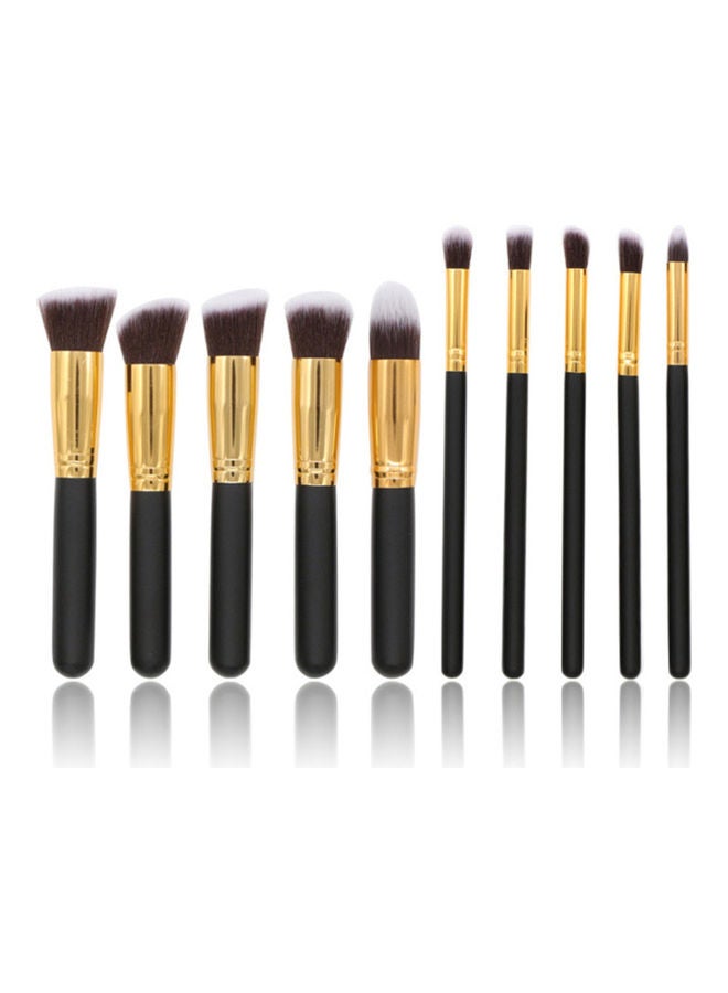 10-Piece Makeup Brush Set Black/Gold - Image 1