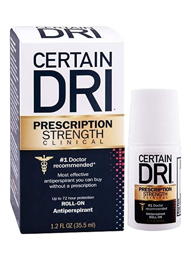 CERTAIN DRI Prescription Strength Clinical Roll On Antiperspirant White 35.5ml 