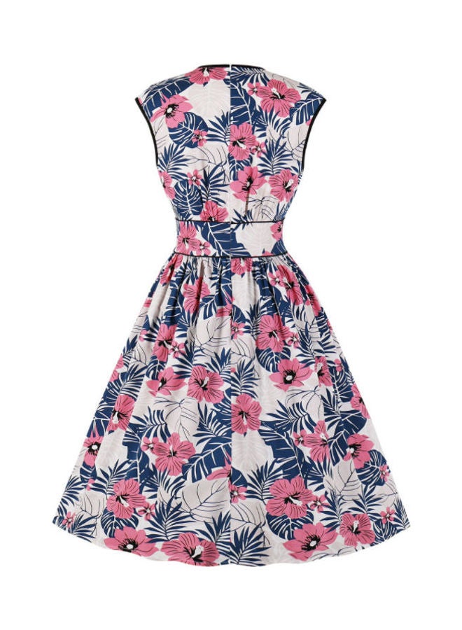 OUTAD Floral Print Midi Dress Multicolour - Image 2