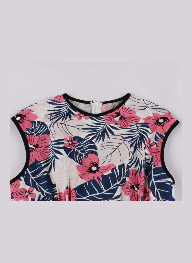 OUTAD Floral Print Midi Dress Multicolour - Image 3