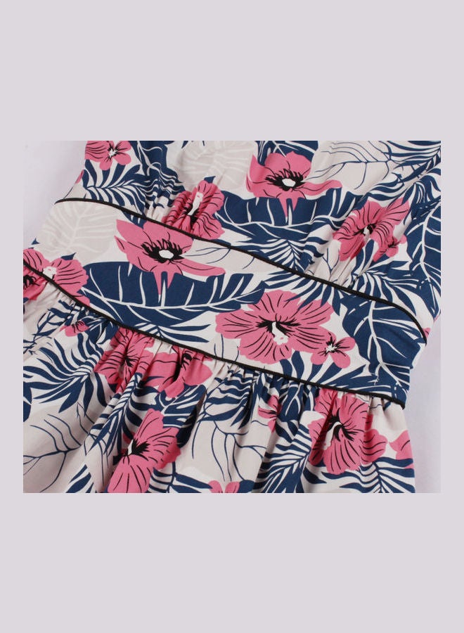 OUTAD Floral Print Midi Dress Multicolour - Image 4