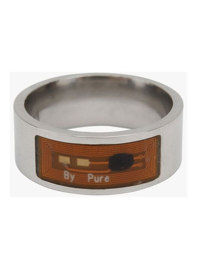 Voberry Multifunctional NFC Digital Ring (Size - 10) Silver/Gold - Image 3