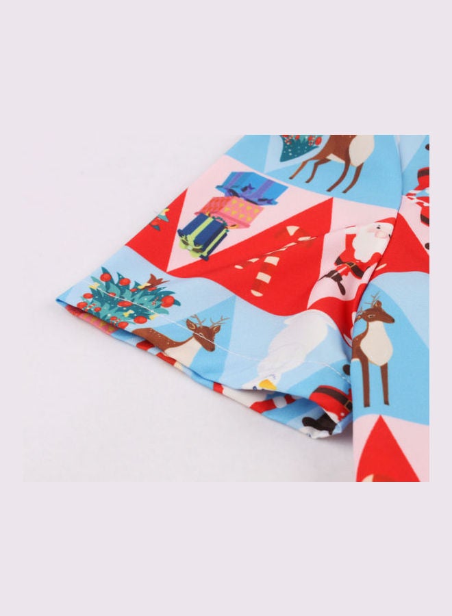 OUTAD Printed Elegant Dress Multicolour - Image 5