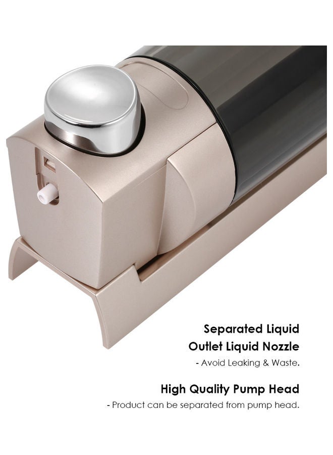 CHUANGDIAN Wall-Mounted Manual Soap Dispenser Champagne Gold/Black 300ml - Image 2