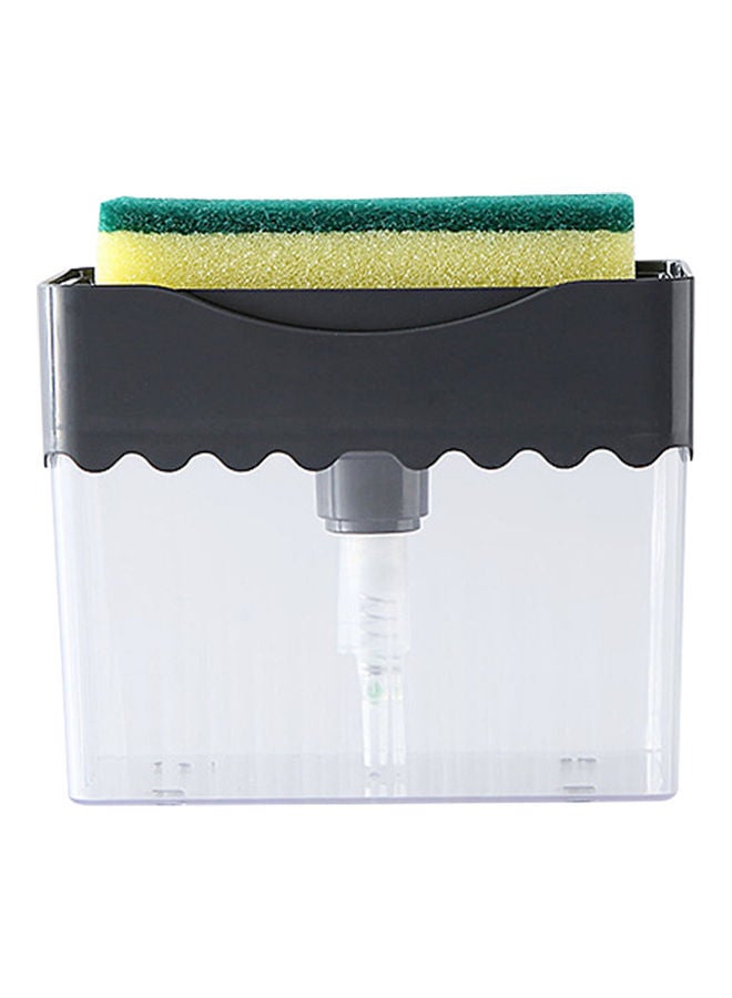 Soap Dispenser With Sponge Holder Grey/Clear 13.5x8.5x11cm