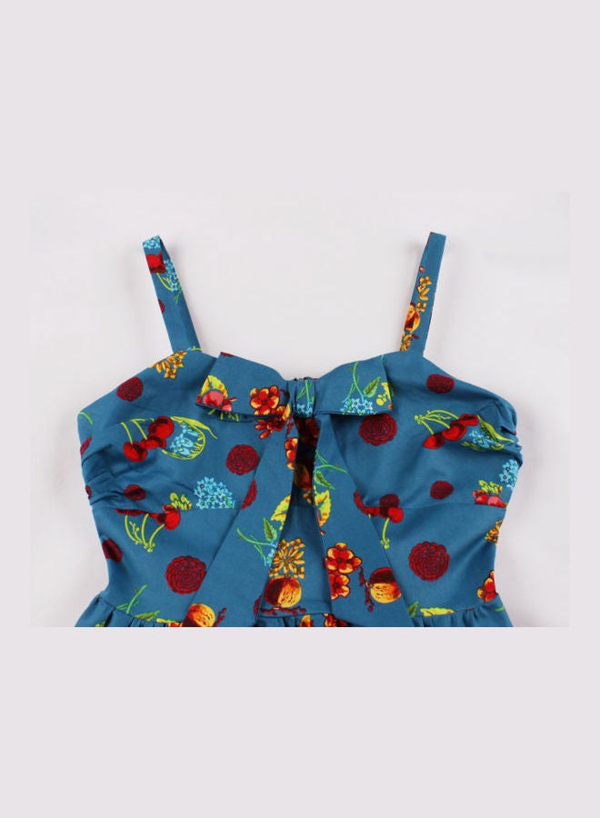 OUTAD - Casual Printed Midi Dress Multicolour - Image 1