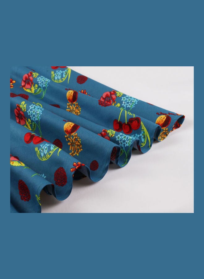 OUTAD - Casual Printed Midi Dress Multicolour - Image 1
