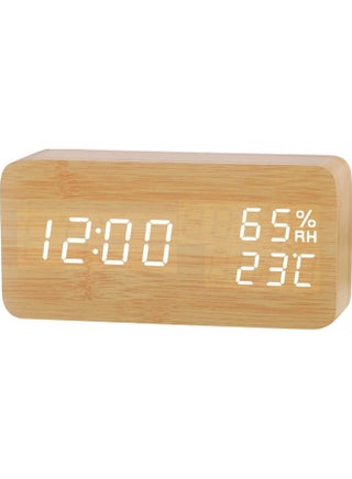 LED Wood Digital Alarm Clock Beige 17x5.50x9cm - v1618317681/N46538250A_1