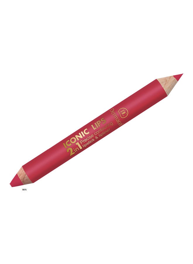 ديرماكول قلم تحديد شفاه آيكونيك 2 في 1 التفاح الأحمر - Image 1