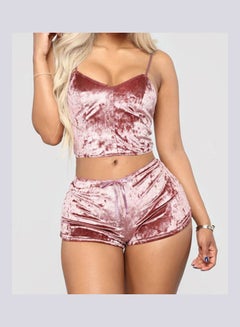 Generic Solid Colour Camisole And Short Set Pink  - Image 1