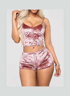 Generic Solid Colour Camisole And Short Set Pink  - Image 2