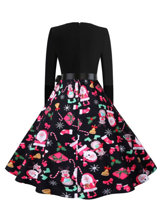 OUTAD Casual Printed Midi Dress Multicolour - Image 2