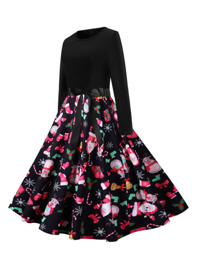 OUTAD Casual Printed Midi Dress Multicolour - Image 3