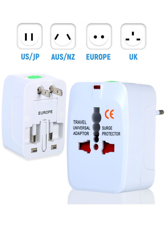 Generic - Universal Plug Worldwide Travel Adapter White - Image 1