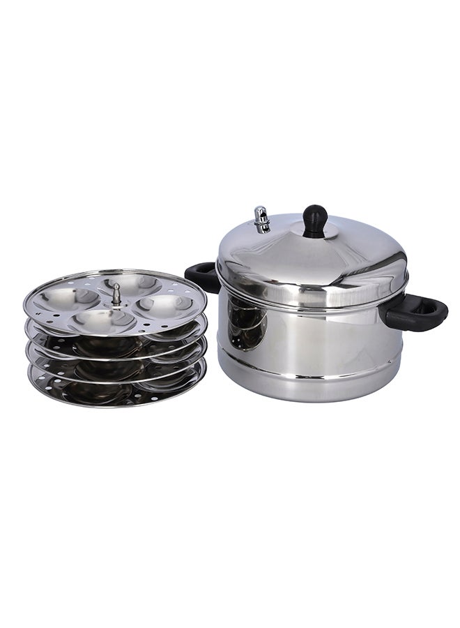 Royalford 4 Plate Stainless Steel Idli Cooker Silver 25x23x20cm  - Image 2