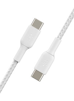belkin Belkin Braided USB-C to USB-C Cable (USB Type-C Fast Charge Cable for Samsung, Pixel, iPad Pro and More) - 1m,White White  - Image 4