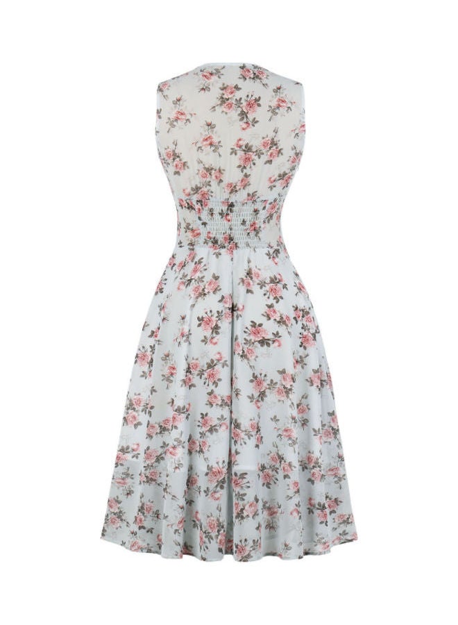 OUTAD Floral Print Midi Dress Multicolour - Image 2