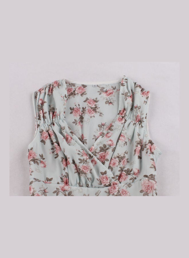 OUTAD Floral Print Midi Dress Multicolour - Image 3