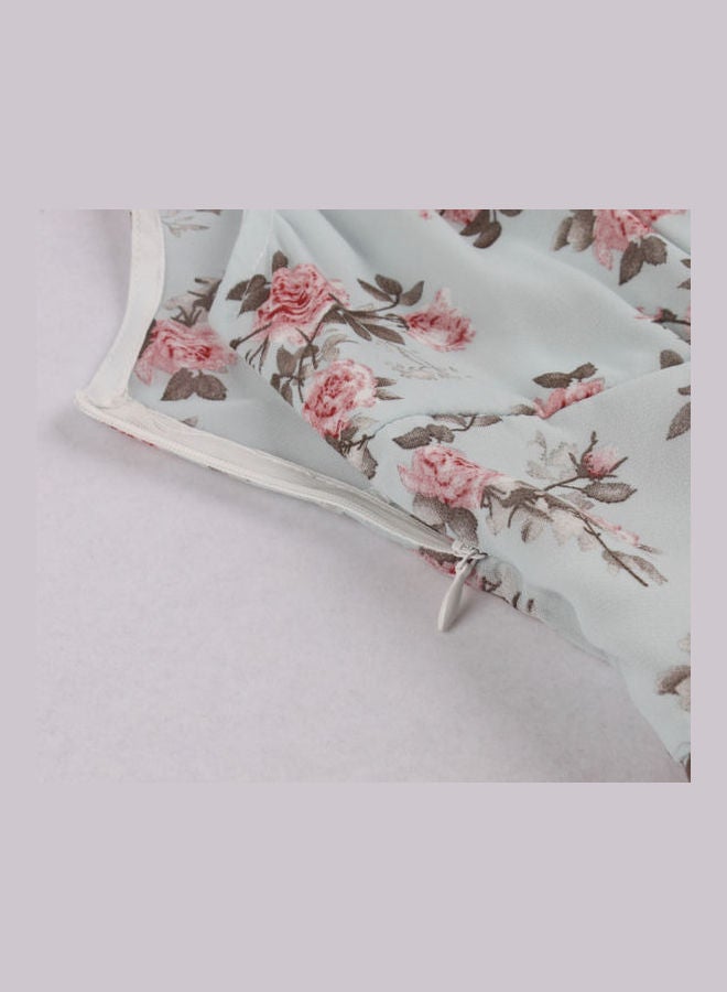 OUTAD Floral Print Midi Dress Multicolour - Image 4