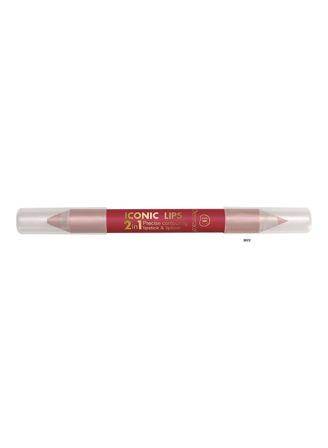Dermacol Iconic Lips 2 In 1 Lipstick And Lipliner Ruby Red  - Image 3