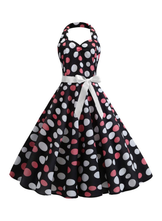 OUTAD Casual Polka Dot Midi Dress Multicolour  - Image 1