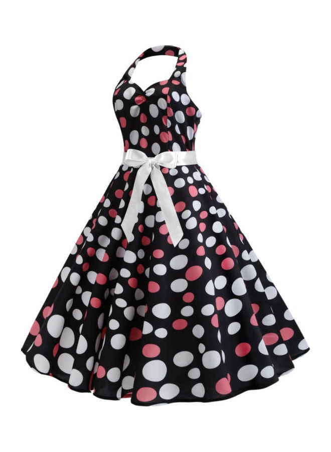 OUTAD Casual Polka Dot Midi Dress Multicolour  - Image 3