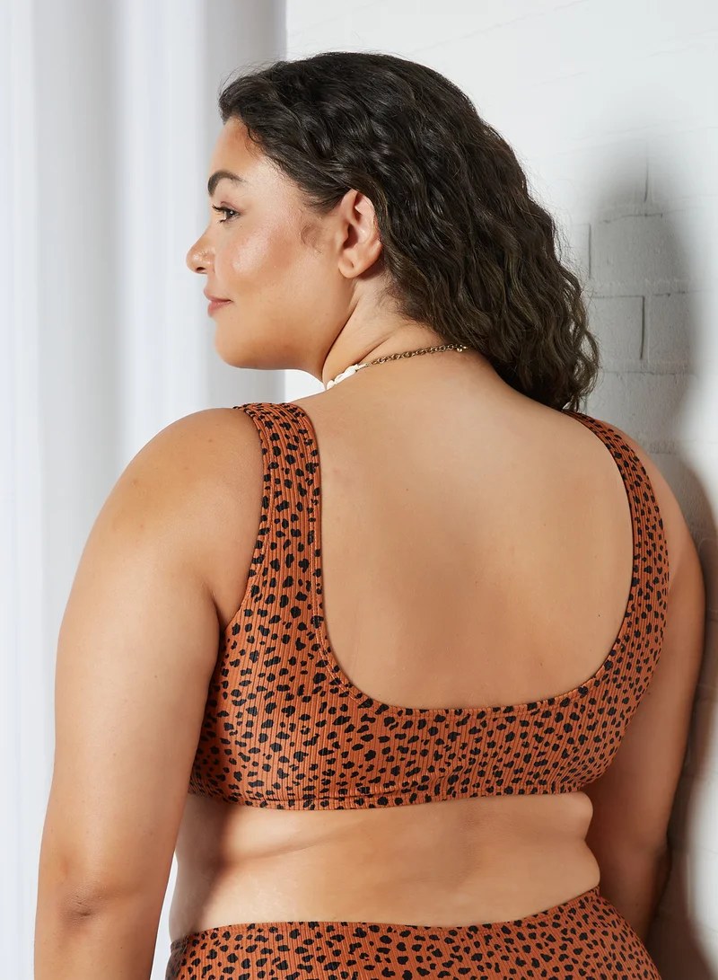 VERO MODA Curve Madison Bikini Top Tobacco Brown