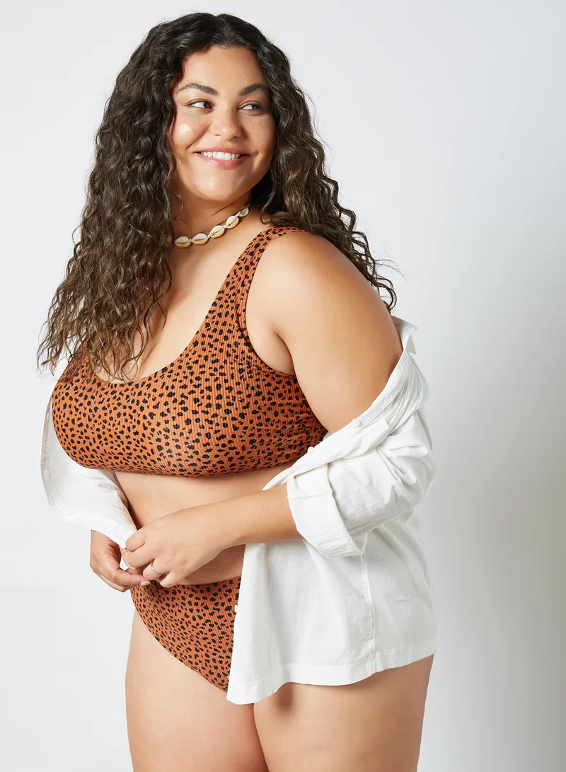 VERO MODA Curve Madison Bikini Top Tobacco Brown