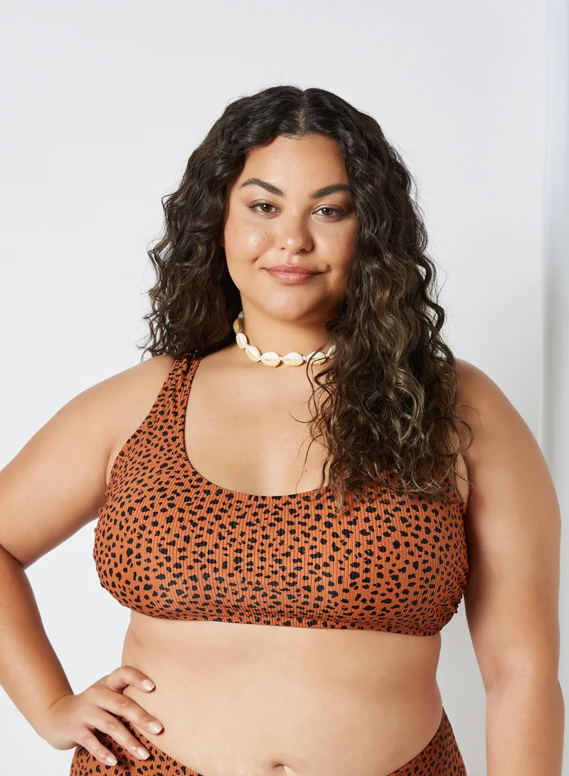 VERO MODA Curve Madison Bikini Top Tobacco Brown