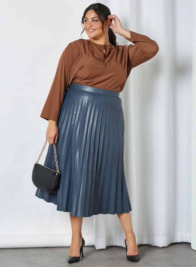 Violeta By Mango Plus Size Plisa Skirt