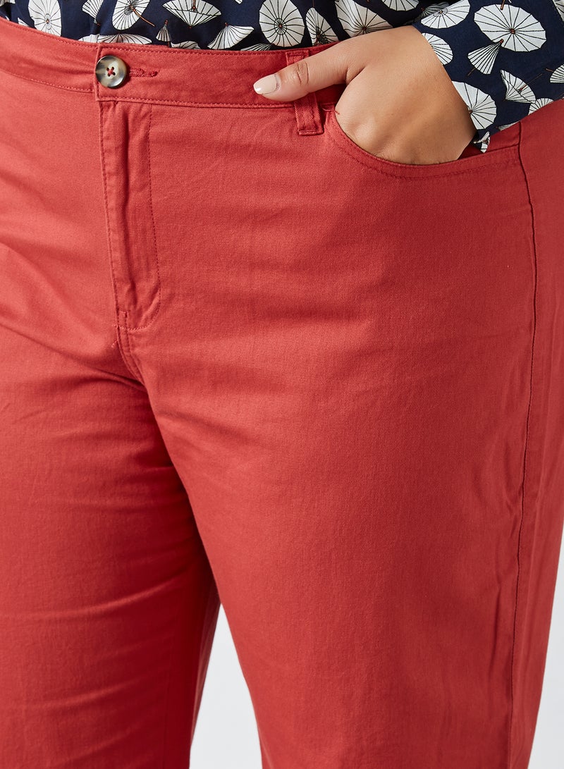 Violeta By Mango - Plus Size Pants Red - Image 1