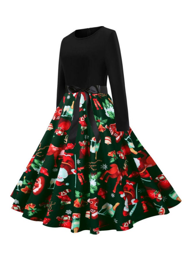 OUTAD - Casual Printed Midi Dress Multicolour - Image 1
