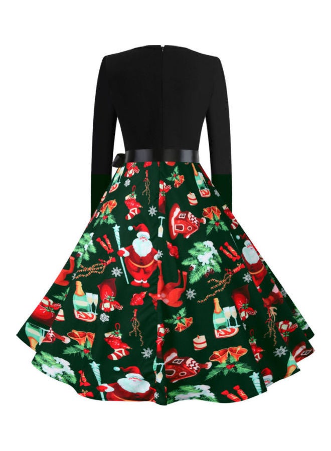 OUTAD - Casual Printed Midi Dress Multicolour - Image 1