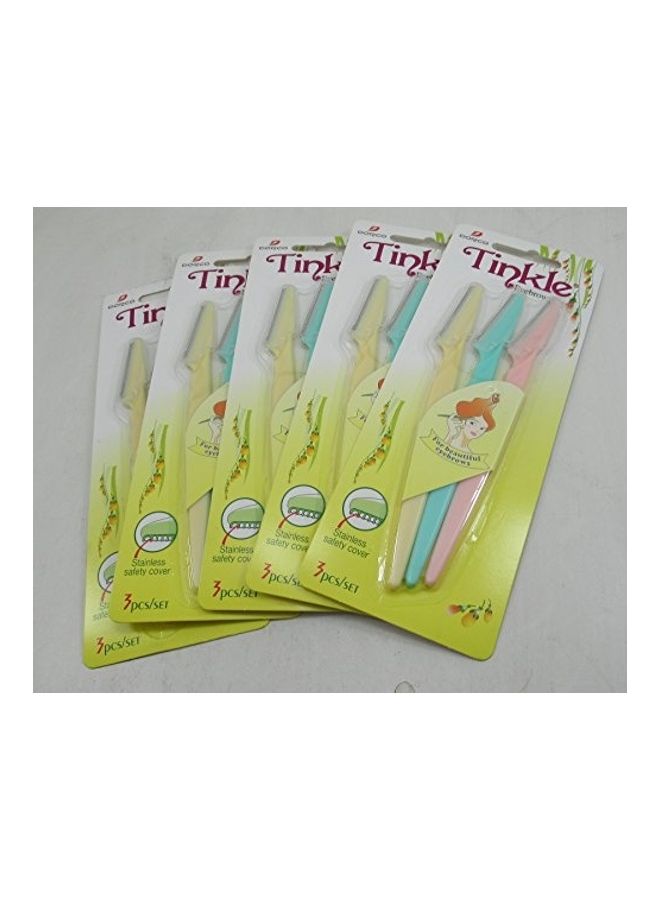 Tinkle 15-Piece Eyebrow Razors Multicolour