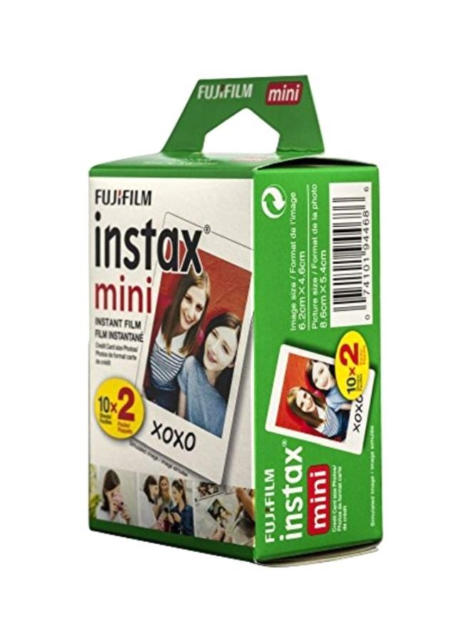FUJIFILM - 20-Piece Instax Mini Instant Twin Film White - Image 1