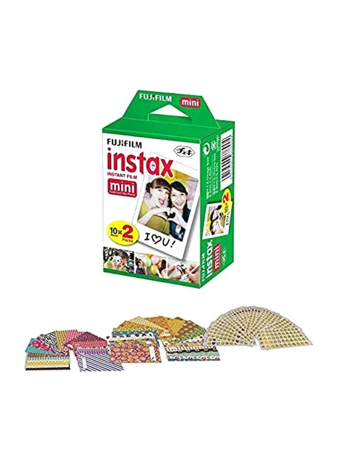 FUJIFILM - 20-Piece Instax Mini Instant Twin Film White - Image 1