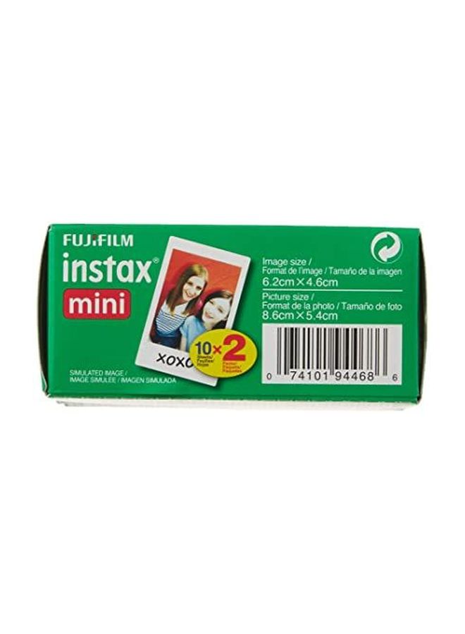 FUJIFILM - 20-Piece Instax Mini Instant Twin Film White - Image 1