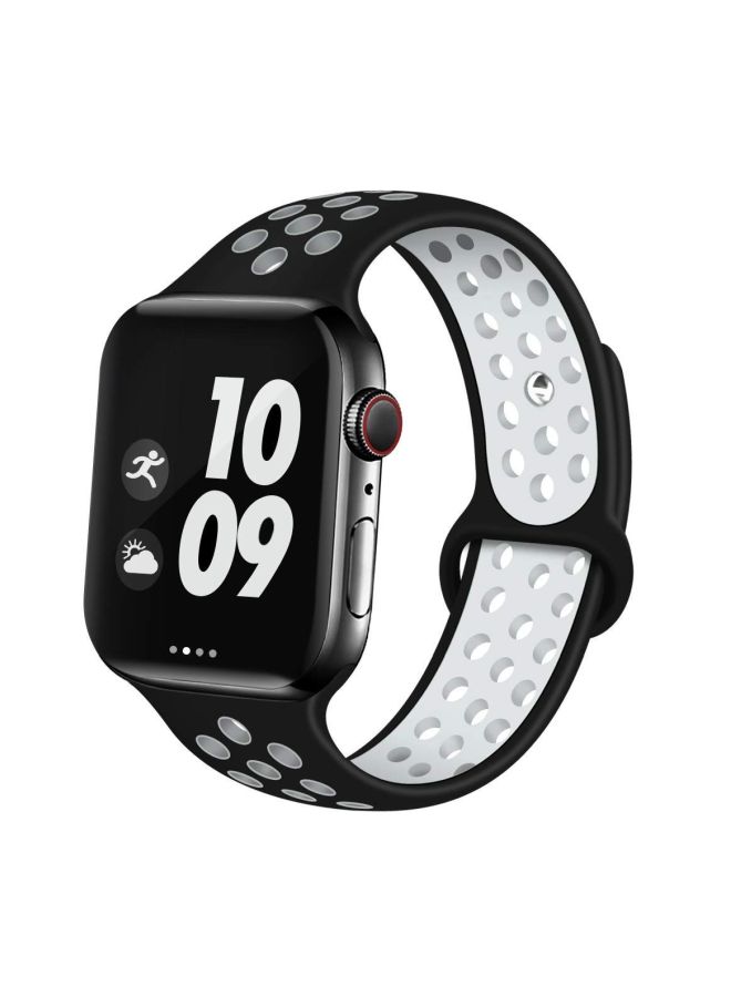 LNKOO - Replacement Band For Apple Watch Series 1/2/3/4 42mm Black/White/Silver - Image 1