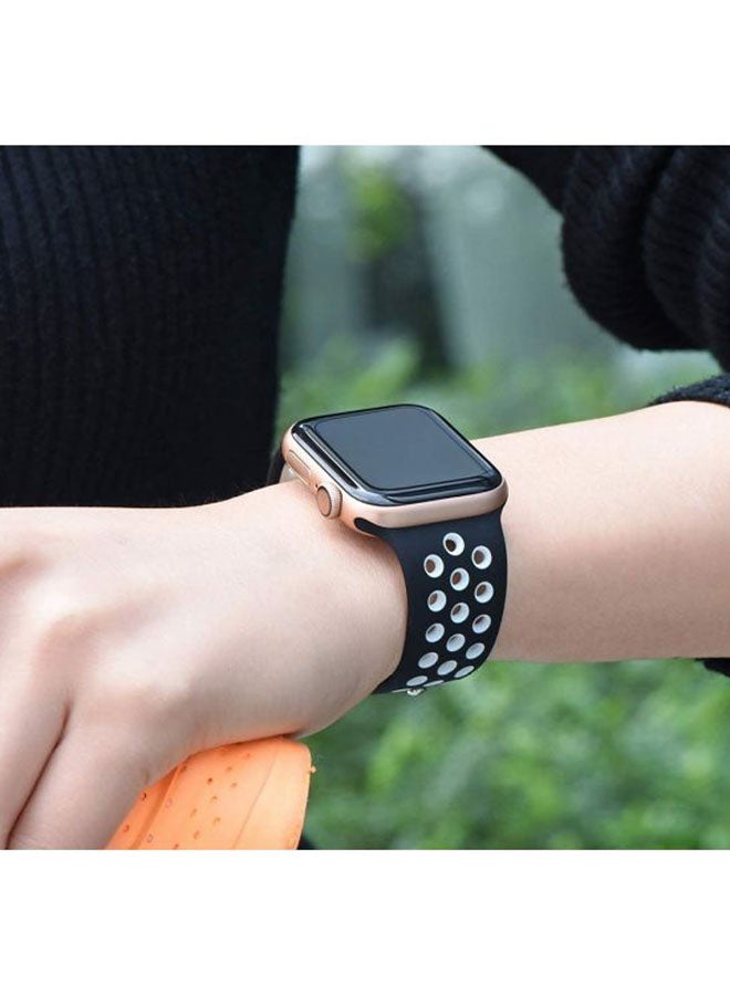 LNKOO - Replacement Band For Apple Watch Series 1/2/3/4 42mm Black/White/Silver - Image 1