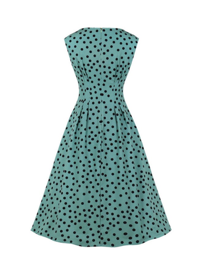 أوتاد فستان بتصميم منقّط أخضر/ أسود - Image 2