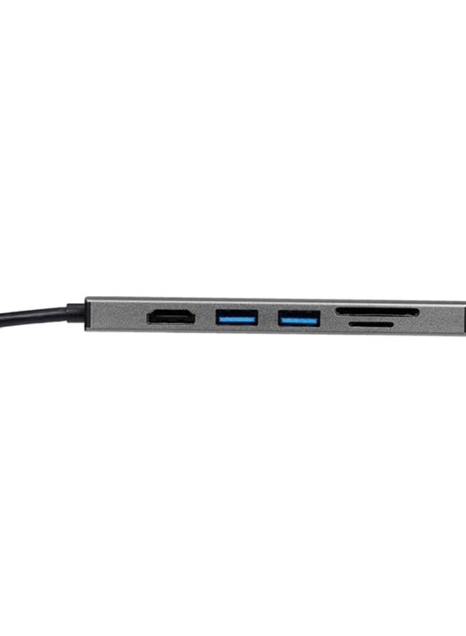 docooler 6-In-1 Type-C To USB 3.0 Charging Hub Grey - Image 5