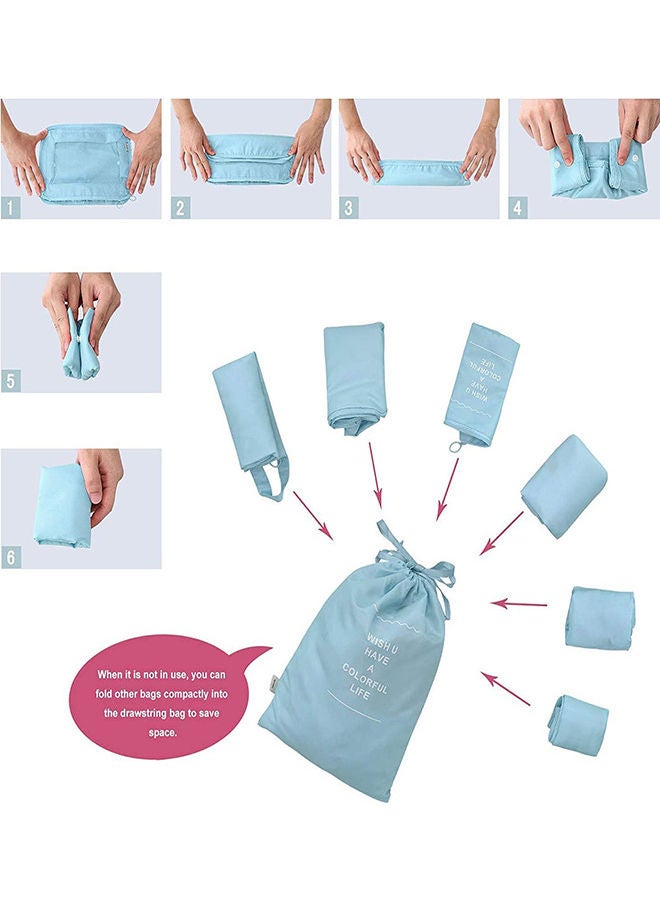 7-Piece Waterproof Luggage Set Blue